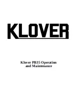 klover PB35 Operation And Maintenance preview