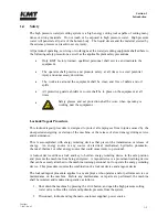 Preview for 12 page of KMT STREAMLINE SL-V SRP 100 Operation And Maintenance Manual