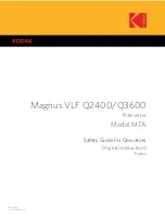 Kodak Magnus VLF Q2400 Original Instructions Manual preview