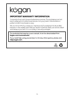 Preview for 16 page of Kogan KA7VENTDRYA Instruction And Installation Manual