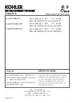 Preview for 1 page of Kohler OBLO K-24270T-NW-CP Installation Instructions Manual