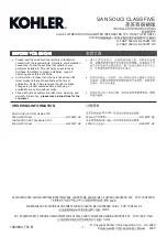 Kohler SAN SOUCI K-21865T-HC Installation Instructions Manual preview