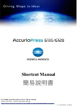 Konica Minolta AccurioPress 6120 Shortcut Manual preview