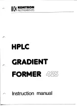 Kontron Instruments HPLC GRADIENT FORMER 425 Instruction Manual preview