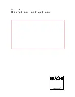 Preview for 1 page of Kracht SD 1 Operating Instructions Manual