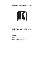 Kramer TOOLS TP-10 User Manual preview