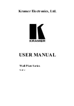 Kramer Wall Plate Series User Manual preview