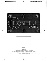 Preview for 20 page of Krell Industries CD-DSP mk2 Owner'S Reference Manual