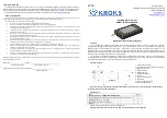 Preview for 1 page of Kroks SDR Dreamkit V1D Operation Manual