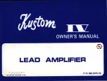 Kustom IV Lead Owner'S Manual preview