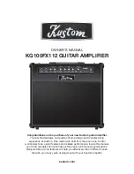 Kustom KG100FX112 Owner'S Manual preview