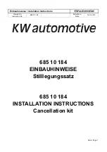 Preview for 1 page of KW automotive 685 10 184 Installation Instructions