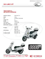 KYMCO 50 LIKE 2T Specifications preview