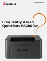 Kyocera PA2000w Frequently Asked Questions Manual preview