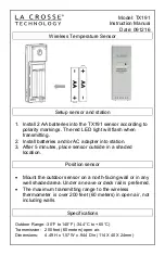 Preview for 1 page of La Crosse Technology TX191 Instruction Manual