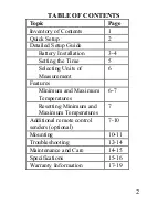 Preview for 3 page of La Crosse Technology Wireless Temperature Station WS-7013TWC Instruction Manual