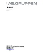 Lab.gruppen fP Series FP 2400Q Service Manual preview