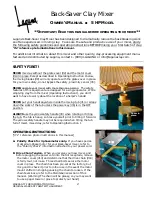 Preview for 2 page of laguna Back-Saver Clay Mixer Reference Manual