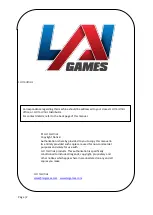 Preview for 2 page of LAI Games Color Match Operator'S Manual