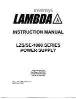 Preview for 1 page of Lambda LZS-1000-1 Instruction Manual