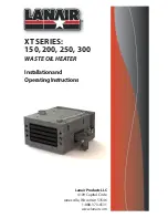 Preview for 1 page of Lanair XT Series Installation And Operating Instructions Manual