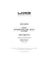 Lance Design ADX-2400D Installation And Operation Manual preview