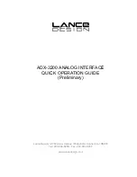 Lance Design ADX-3200 Quick Operation Manual preview