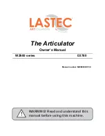 Preview for 1 page of Lastec Articulator WZ600 Owner'S Manual