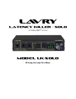 Lavry Latency Killer LK-SOLO Owner'S Manual preview