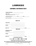 Preview for 2 page of LawnBoss A14015G Owner'S Operation Manual