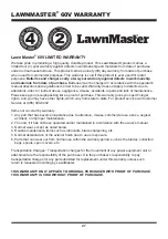 Preview for 47 page of LawnMaster CLCSF6016A Operator'S Manual