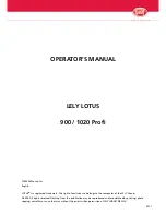 Preview for 3 page of LELY LOTUS 1020 Profi Operator'S Manual