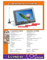 Preview for 1 page of LENCO TFT-920 Specifications