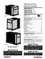 Preview for 1 page of Lennox HS29-072 Installation Instructions Manual