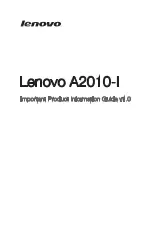 Preview for 1 page of Lenovo A2010-l Product Information