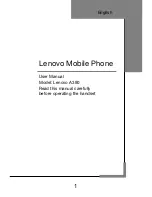 Lenovo A390 User Manual preview