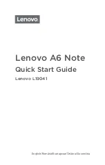 Preview for 1 page of Lenovo A6 Note Quick Start Manual