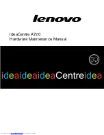 Preview for 1 page of Lenovo IdeaCentre A720 Hardware Maintenance Manual