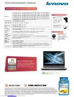 Preview for 2 page of Lenovo IDEAPAD Y740 Specifications