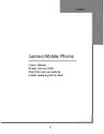 Preview for 1 page of Lenovo IDEAPHONE A800 User Manual