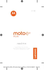 Preview for 1 page of Lenovo Motorola Moto E4 Plus Read Me