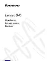 Preview for 1 page of Lenovo S40 Hardware Maintenance Manual