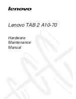 Preview for 1 page of Lenovo TAB 2 A10-70 Hardware Maintenance Manual