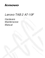 Preview for 1 page of Lenovo TAB 2 A7 Hardware Maintenance Manual