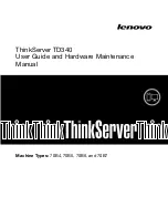 Lenovo ThinkServer TD340 User Manual And Hardware Maintenance Manual preview