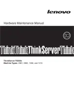 Preview for 1 page of Lenovo ThinkServer TS200v Hardware Maintenance Manual