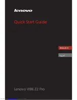 Preview for 1 page of Lenovo VIBE 72 pro Quick Start Manual