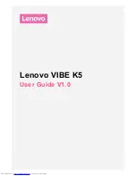 Preview for 1 page of Lenovo VIBE K5 User Manual