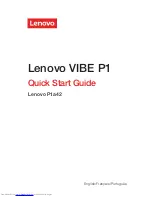 Preview for 1 page of Lenovo VIBE P1 Quick Start Manual