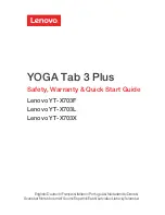 Lenovo YOGA Tab 3 Plus Safety, Warranty & Quick Start Manual preview